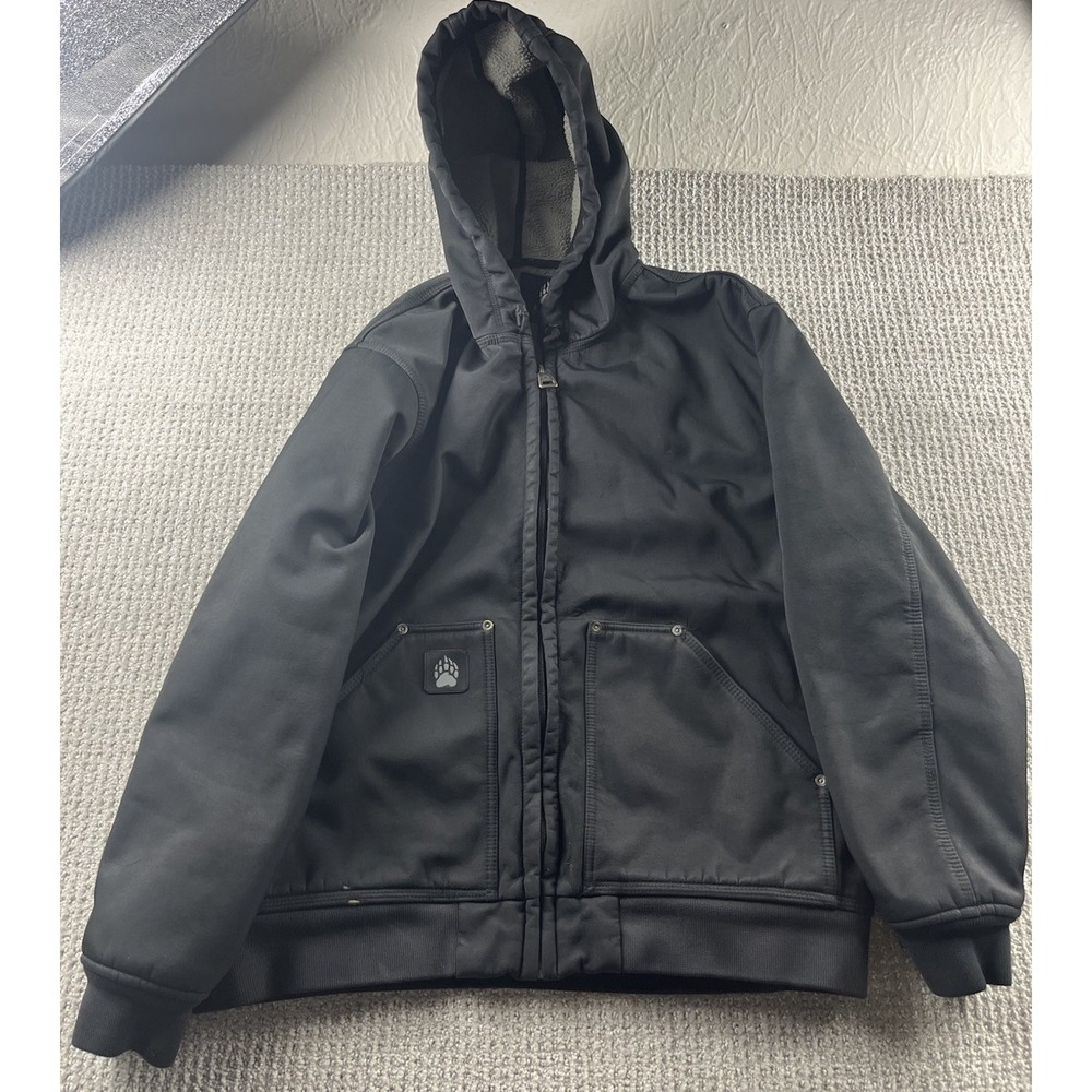 Duluth Alaskan Hardgear AKHG Jacket Men Large Black‎ Prudhoe Bay Hoodie Lined